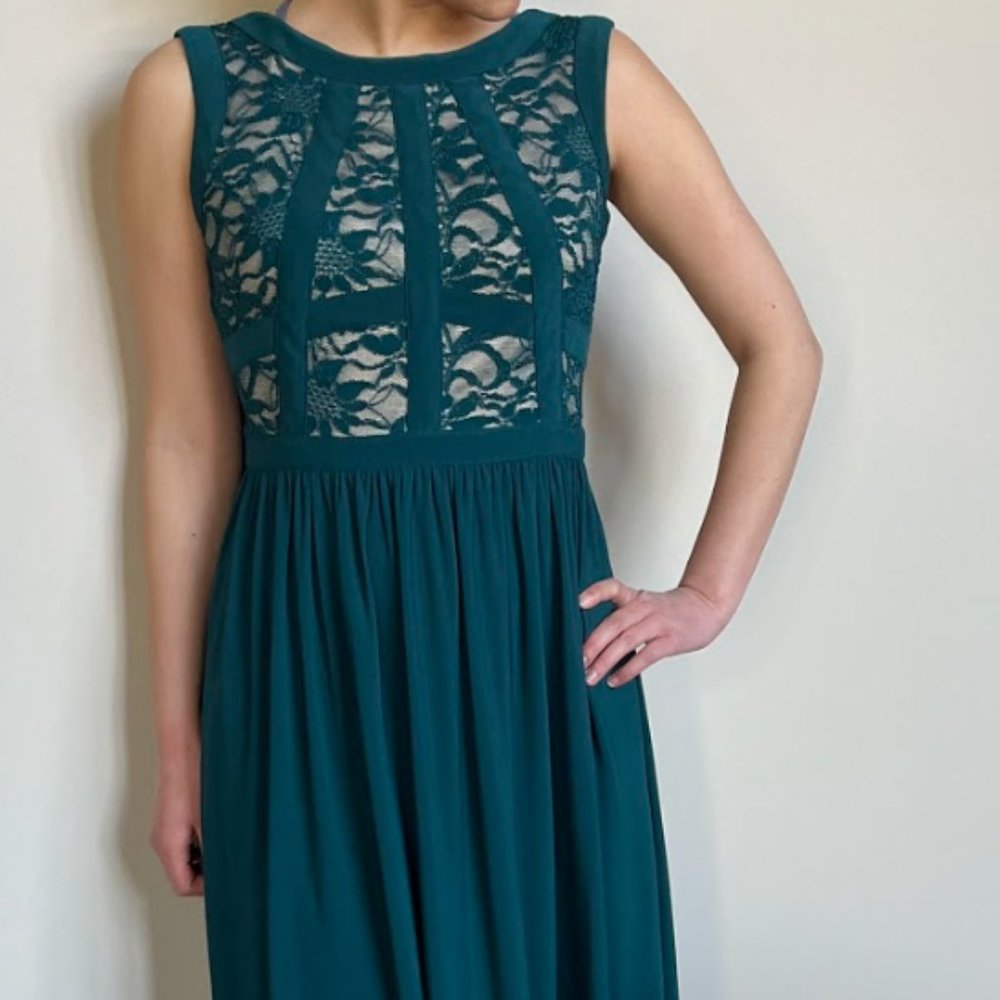 Morgan & Co. Forest Green/Teal Dress (Women's 2 or 4)
